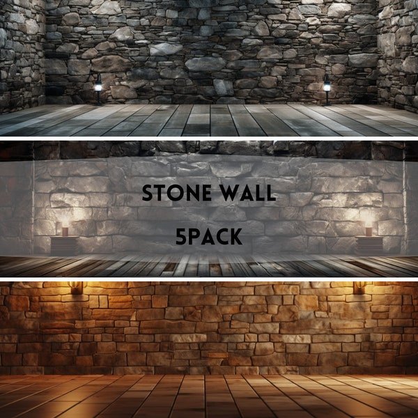 Stone Wall Digital Backdrop, Cosplay, Photography