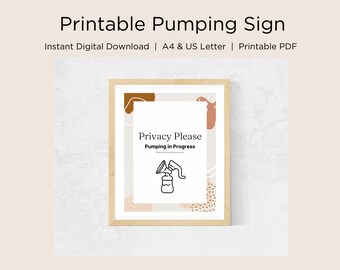 Printable Pumping In Progress Sign | Printable Breastfeeding Sign | Pumping At Work Sign | Pumping In Progress Sign | Pumping mom