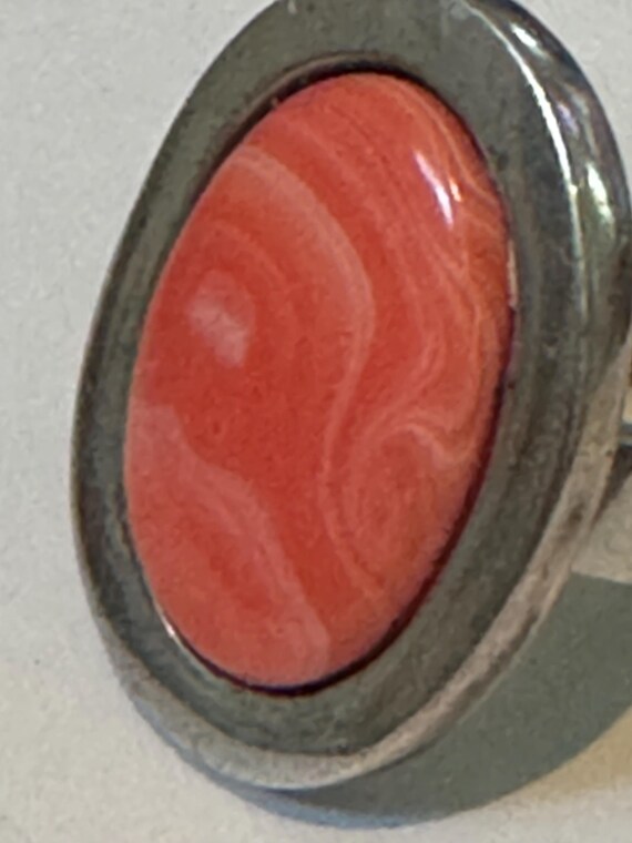 Sterling Silver Statement Ring with Stabilized Co… - image 3