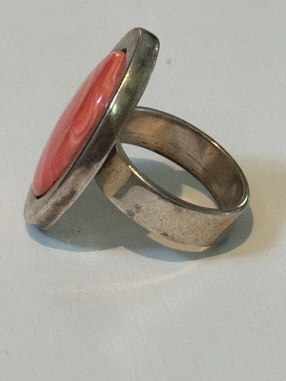 Sterling Silver Statement Ring with Stabilized Co… - image 5
