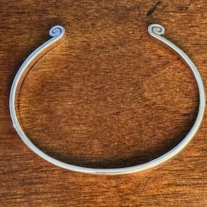 Retired James Avery Sterling Silver Greek Scroll Cuff Bangle Bracelet