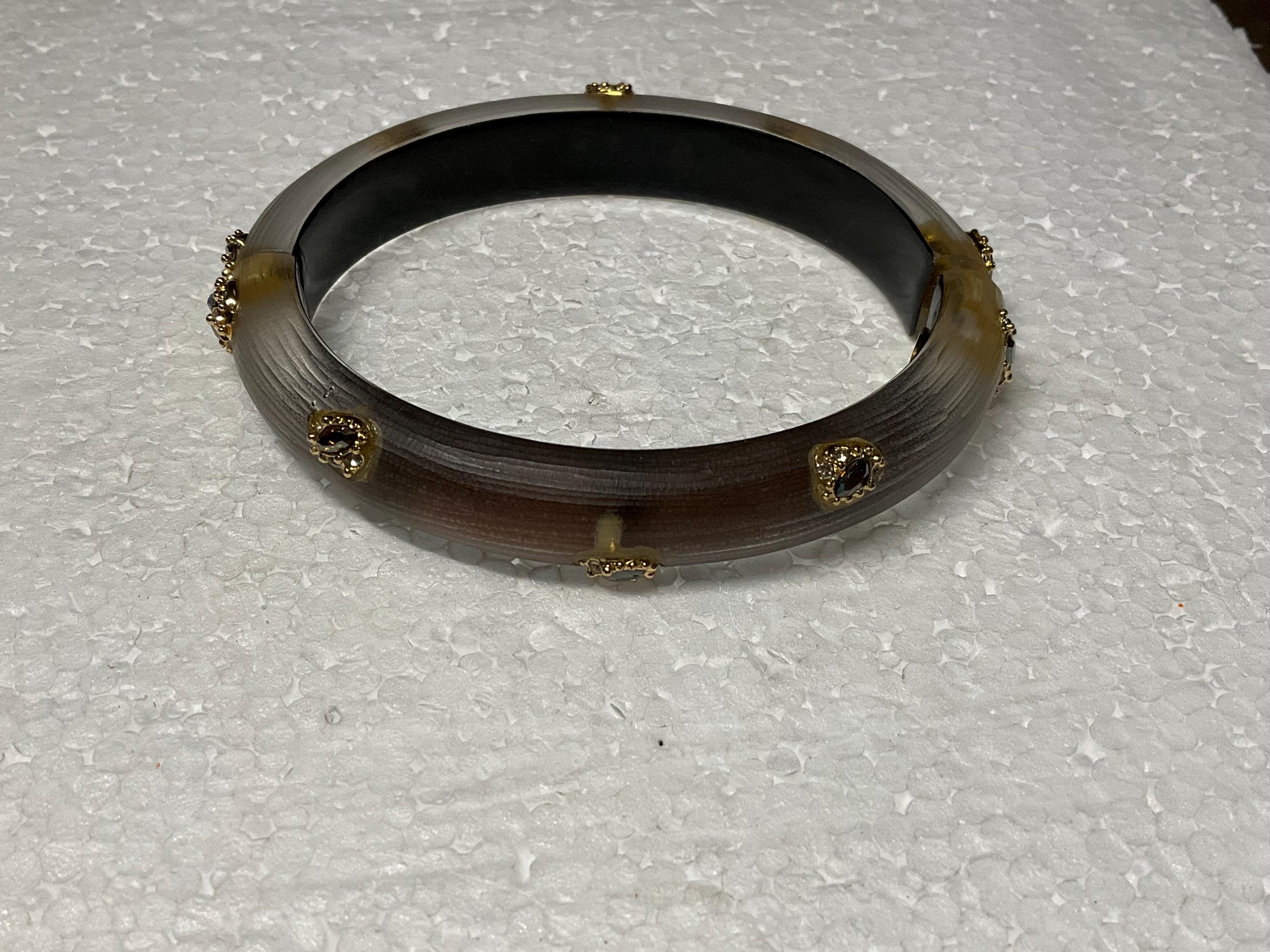 Serpent Lucite Wide Hinge Bracelet- Desert