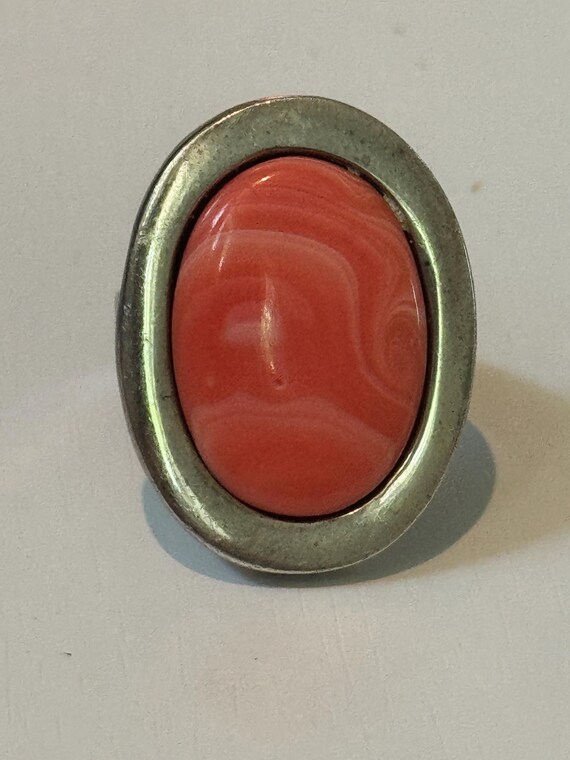 Sterling Silver Statement Ring with Stabilized Co… - image 8