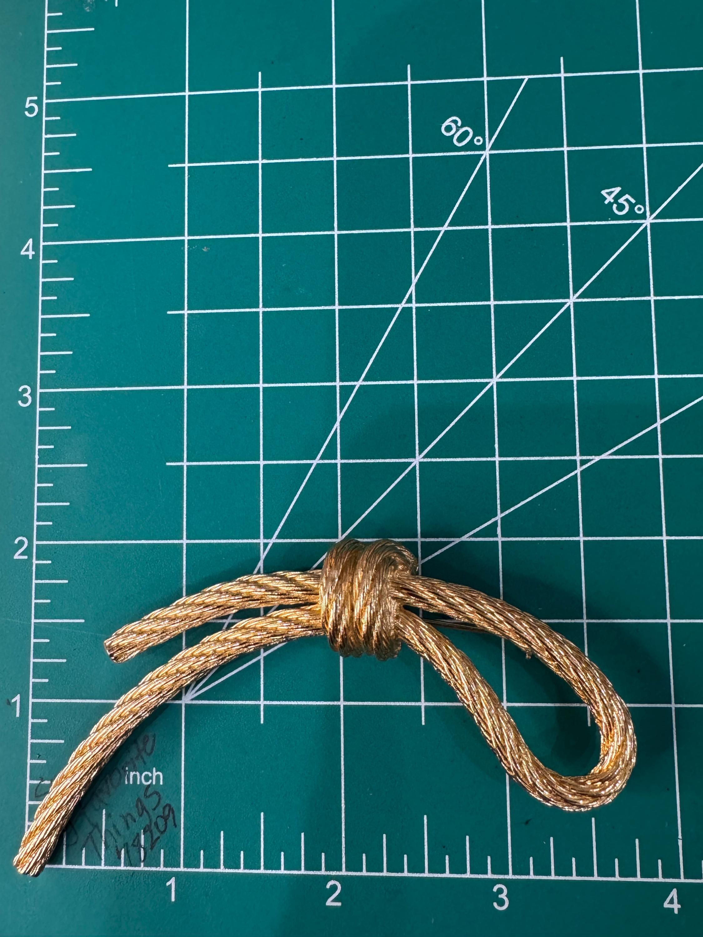 Tone Rope Vintage Christian Dior Gold Tone Rope Knot Brooch, New in Box - Etsy