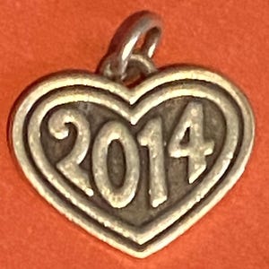 James Avery Retired Sterling Silver 2014 Year In Heart Charm