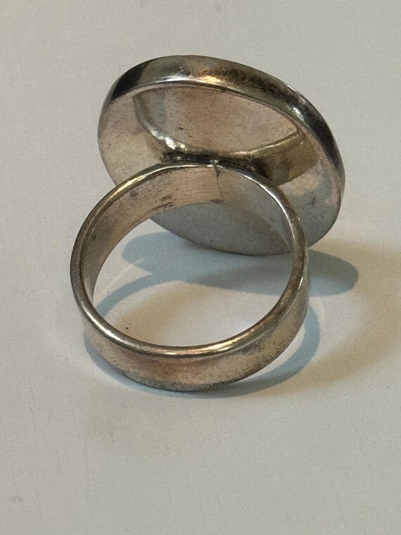 Sterling Silver Statement Ring with Stabilized Co… - image 7