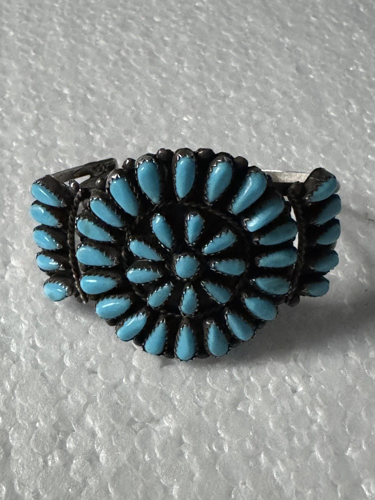 シルバー 天然石 カフブレスレット｜ナバホ・ズニ風｜ヴィンテージ