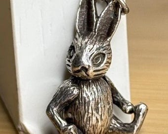 Vintage Sterling Silver 3D Movable Bunny Charm/ Pendant