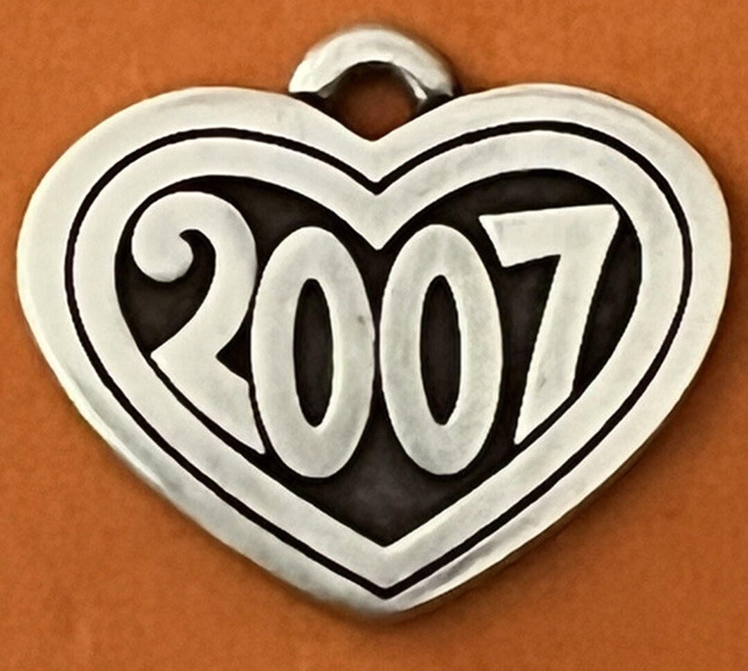 James Avery Retired Sterling Silver 2007 Year in Heart Charm - Etsy