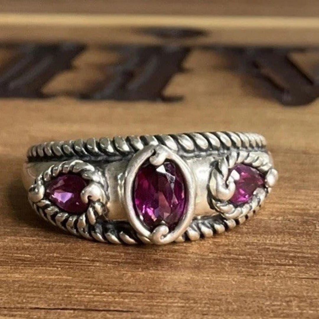 Relios Silver Rings Carolyn Pollack Relios 925 Sterling Silver Garnet Ring Southwestern ...