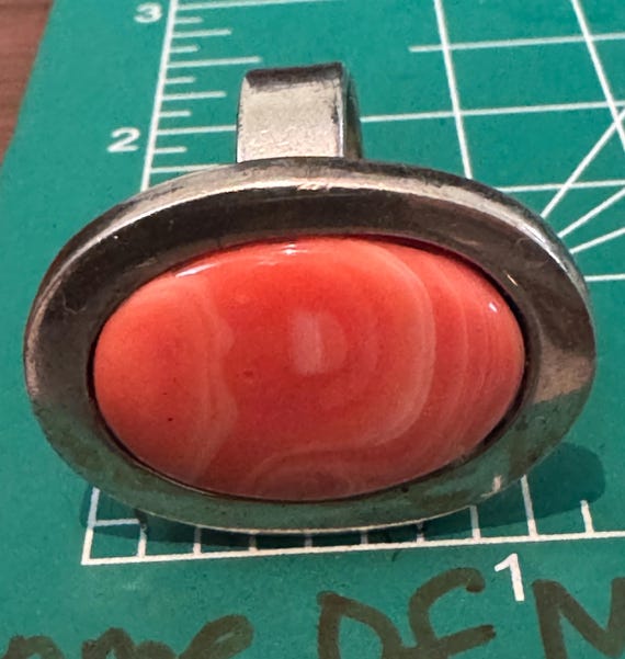 Sterling Silver Statement Ring with Stabilized Co… - image 6