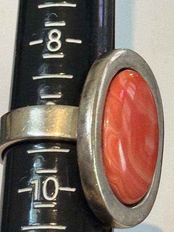 Sterling Silver Statement Ring with Stabilized Co… - image 10