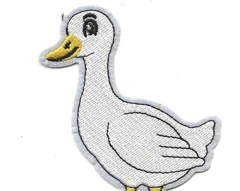 White Duck Patch, Duck Applique, Embroidered Sew On, Iron On Patch, Applique Patch, Embroidered Duck Patch, Cute Duck Patch, duck patch