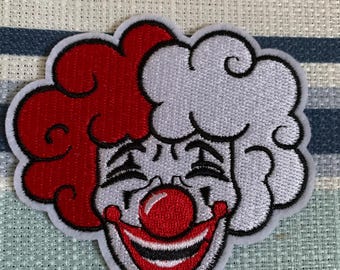 Clown Patch, Circus Clow, Scary Clown, Patch sew on or iron on, Decorative Patch, DIY Embroidery, Embroidered, Applique