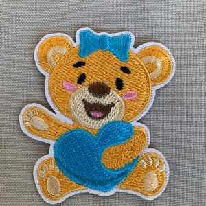 Teddy Bear Patch, Bear Embroidered Patch, BabyPatch, Embroidery Patch, Iron On Patches, Valentines Bear