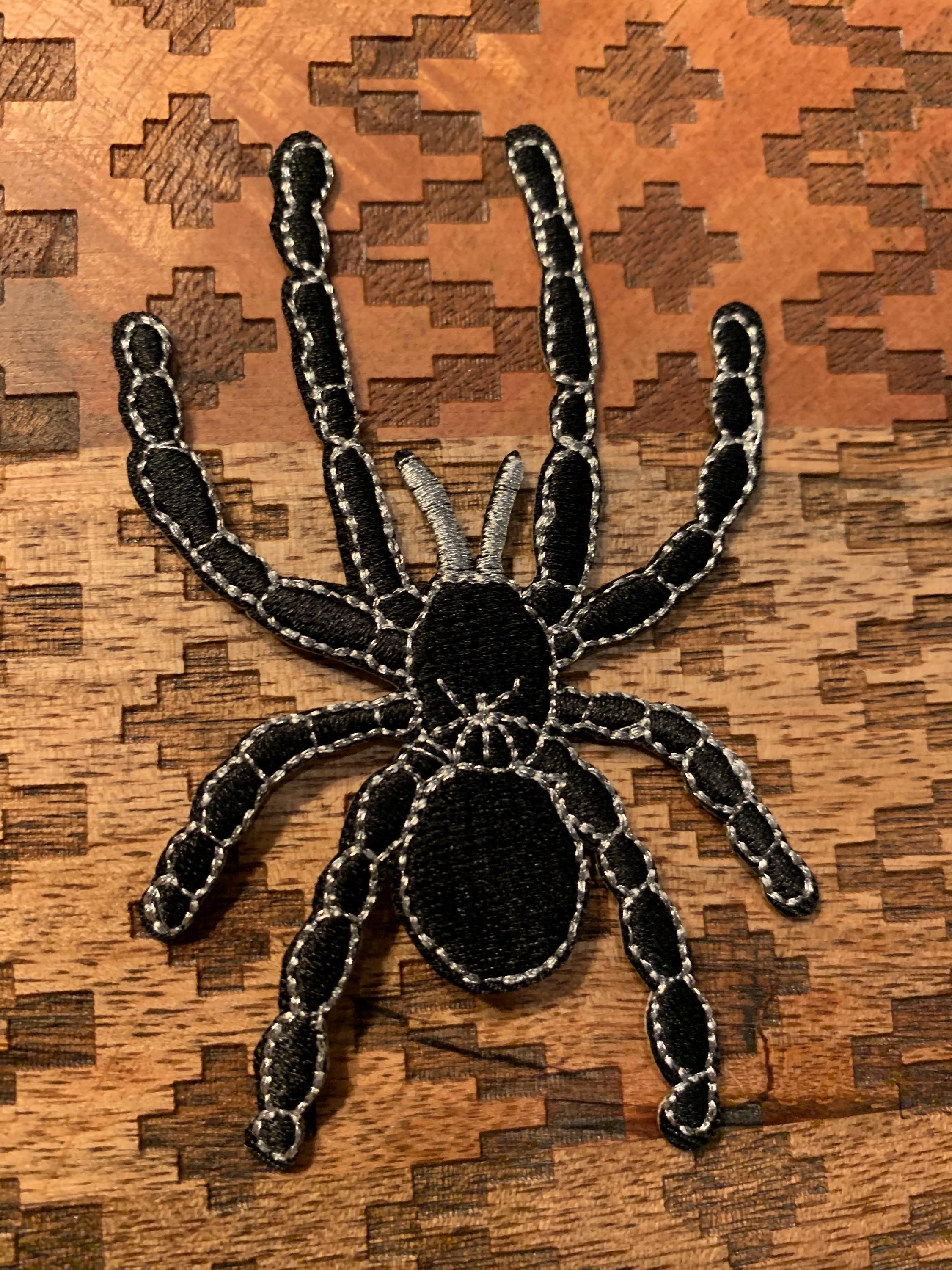 Spider Jacket Patch Spider Patch, Black and Silver Spider Patch, Embroidered Patch ...