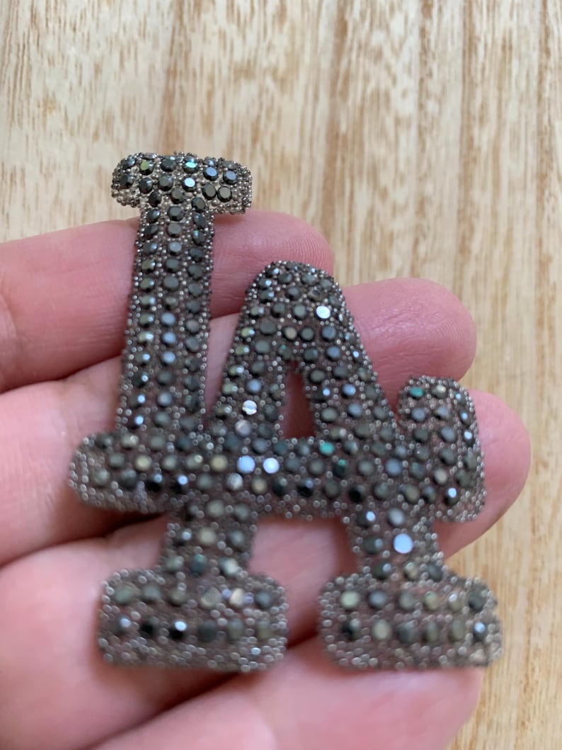 LA Patch, Rhinestone Patch Iron on Patch, Size 1.5