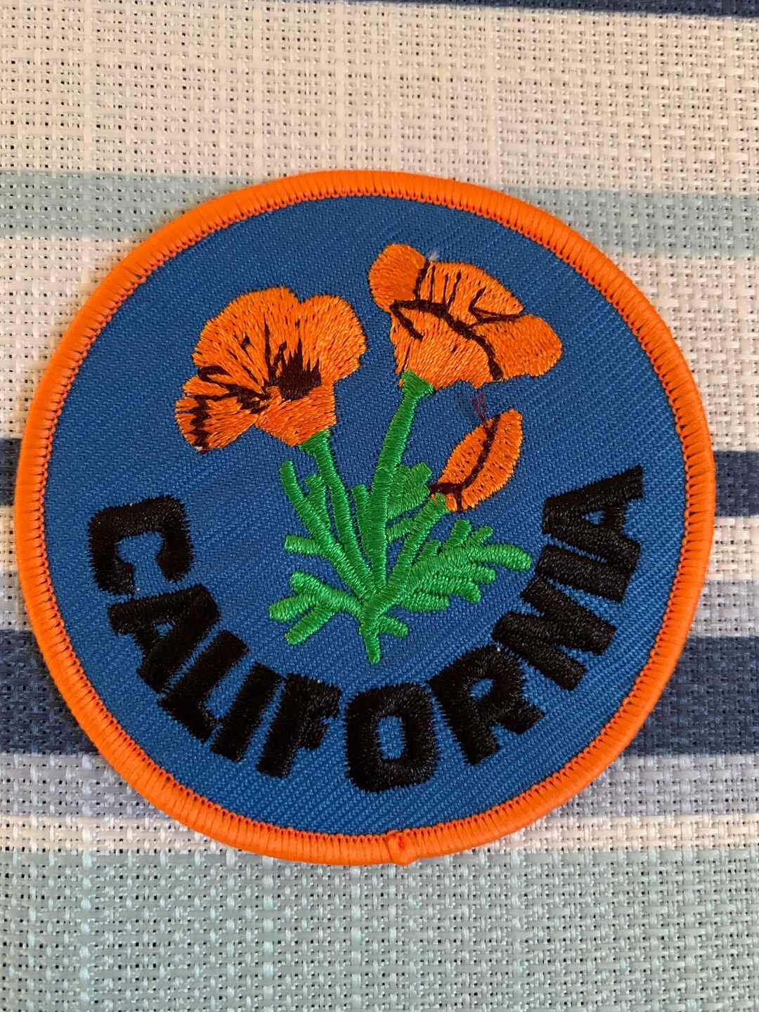 California Ric Patch California Poppy Patch - Poppy Flower, CA Republic Flag Badge Patch ...