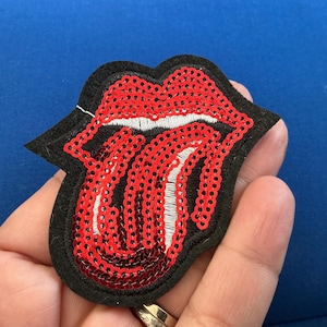 Rolling Stones Tounge, Lip and Tounge, Embroidery Patch, Iron On Patches, Sew on Patches,  2.75(H) X 2.75(W) inches