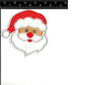 Iron On, Santa Clause Embroidery Patch, DIY, Embroidered Applique Motif, Badge, Heat Press, Iron On or Sew On, Craft, Supplies, Christmas