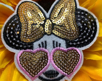 Minnie Mouse patch, iron on patch, embroidered patch, applique, patch for jacket, patch for backpack, disney inspired