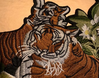 TIGER patch, iron on patch, embroidered patch, applique, patch for jacket, patch for backpack, Cute Embroidery, Sew On Patches