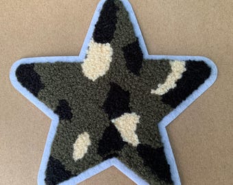 Camouflage Chenille Star Chenille Patch/Camouflage Chenille Patch iron on patch, embroidered patch, applique, military star
