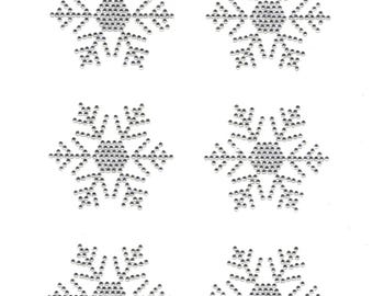Snowflake Rhinestone Appliqué, Snow Flake Iron-On Transfer, Blue Snowflake Bling, Christmas Appliqué, Rhinestone Snowflake, Sparkling Snow
