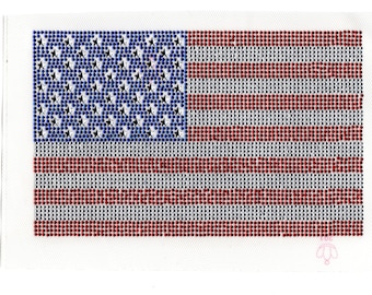 USA Flag Patch,USA Flag Rhinestone Iron on Heat Press Crystal Crystal Transfer Hot Fix - DIY Shirt America Patriot 4 of July 4th