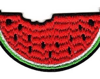 Watermelon Embroidered Iron-On Patch, Fruit Badge