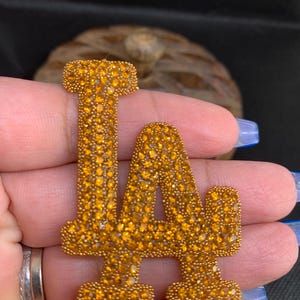 LA Patch, Rhinestone Patch Iron on Patch, Size 1.5