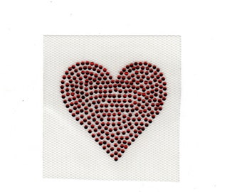 Heart Patch, Red Heart Valentine Love lover Rhinestone Heat Press Crystal MOTIF Bling Hot Fix - DIY Shirt Valenine