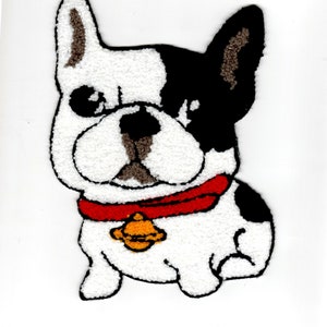 Patch, French Bull Dog Patch Iron On, Applique, Patch, Supplies Sew On or Iron On Costume Decorative Embroidery, puppy, doggie, pet