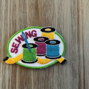 Sewing Patch, Hobby Needle andThread, Seamstress Iron On or Sew On (2” x 1.5”)