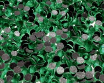 Emerald, Green SS6 SS10 Hot Fix Rhinestone High Sparkle Machine Cut