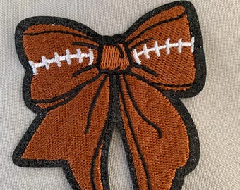 Football Patch, Football Bow Patch, Iron On, Coquette Football, Gameday Patch, Cheer Patch, Sports Patch, Hat Patch, Football Bow Patch
