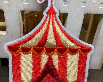 Circus Tent Patch, Applique Embroidery Design Embroidered Patch - Iron on Applique -