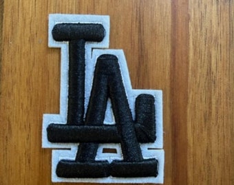 LA Iron On Patch, Vinyl Player Badge, Vintage Decorative Patch, DIY Embroidery, Embroidered Applique, Los Angeles Baseball