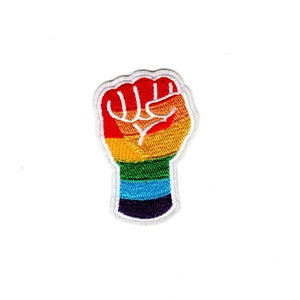 Gay Pride Love is Love Patch, Iron on, Sew On, Rainbow DIY Embroidery, Embroidered Applique, Peace Sign, hand gesture, LGBTQ, Fight Rights,