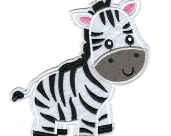Baby Zebra - Black White Stripe Zebra - Patch Embroidered DIY Iron-on/Sew-on, applique, crafts, jacket, mask, clothing, DIY, motif,