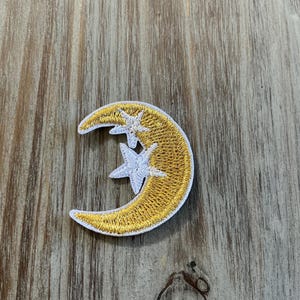 Star and Moon Iron-On Patch, Star Badge, Patch, DIY Embroidery, Embroidered Badge, Applique Embroidery Patch Iron On or Sew-On