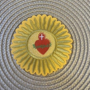 Sacred Heart of Jesus iron on patch embroidered patch applique, Sew on patch, for jacket, for backpack, Christian, religious