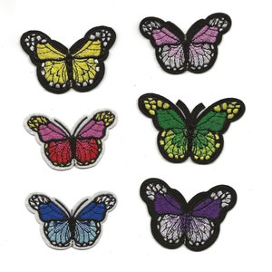 Butterfly, Butterflies, Embroidery Patch, DIY, Embroidered Applique Motif, Badge, Heat Press, Iron On or Sew On, Craft, Supplies