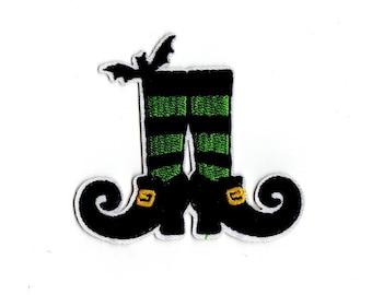Witch Patch, Halloween Parch, Wicked, Witch Boots Patch Embroidery Patch Iron On, Spooky Patch