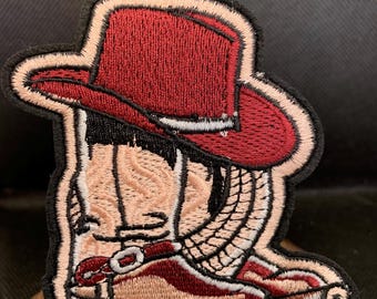 Retro Cowboy Hat and Boots Embroidered Patch • Western Lasso Cowboy Boots Badge • Vintage Southern Country Custom Applique