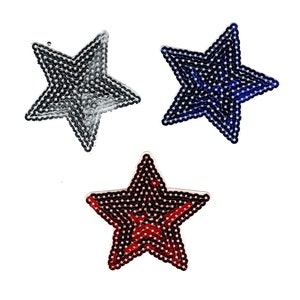 Star Patch, Sequin iron on patch, embroidered patch, sew on patch, applique, embroidered patch, applique, Sew on patch