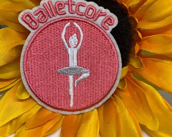 Ballet Patch, Dancer Patch - Iron On Embroidered Applique Embroidery Patch, Iron On Patches, Sew on Patches, Dance Patch, Balletcore