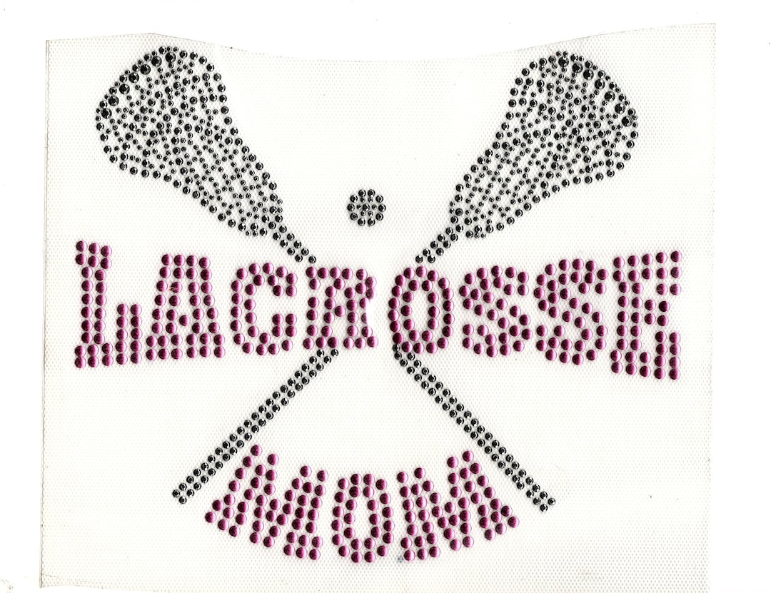 Lacrosse Rhinestone Iron On, Heat Press Hotfix MOTIF Decal Sports Bling