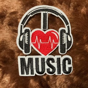 I love music patch, Embroidery Patch for Music Lovers and Dance Enthusiasts Iron On or Sew On