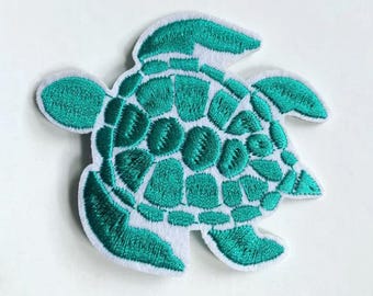 Turtle Patch, Iron On Patch, tortoise, Badge, Vintage Decorative Patch, DIY Embroidery, Embroidered, Applique, Animal, Hardshell